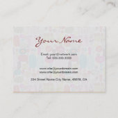 Colorful Simple Hand Drawn Retro Flowers Patroon 4 Visitekaartje (Achterkant)