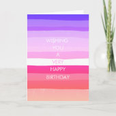 Colorful Simple Stripes HAPPY BIRTHDAY CUSTOM Kaart (Voorkant)