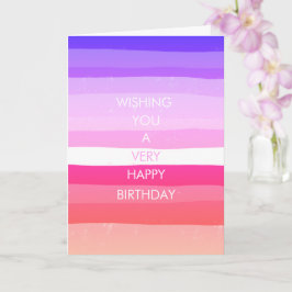 Colorful Simple Stripes HAPPY BIRTHDAY CUSTOM Kaart