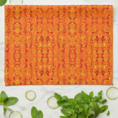 Colorful Sinaasappel Aztek Kitchen Towel Theedoek (Gevouwen)