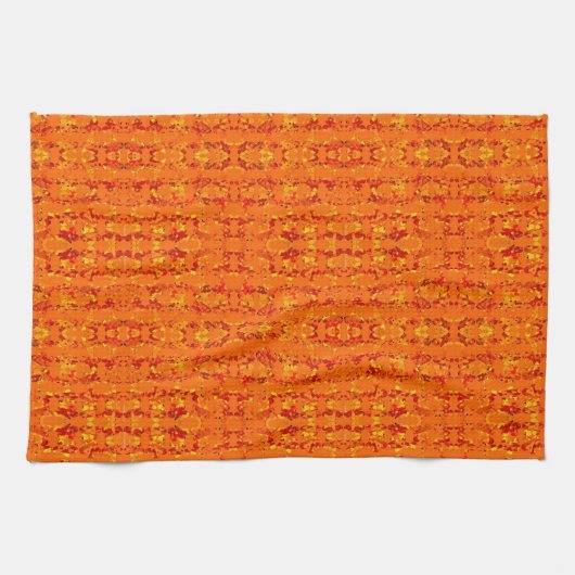 Colorful Sinaasappel Aztek Kitchen Towel Theedoek (Horizontaal)
