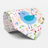 Colorful Singing Birds & Muzieknoten Stropdas (Opgerold)