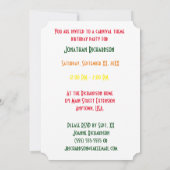 Colorful Sizzler Ride Carnival Theme Party Kaart (Achterkant)