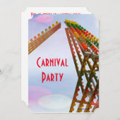 Colorful Sizzler Ride Carnival Theme Party Kaart (Voorkant / Achterkant)