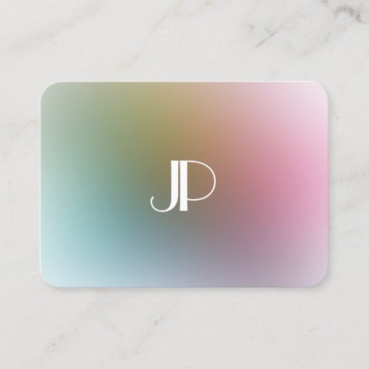 Colorful Sjabloon Luxury Modern Elegant Monogram Visitekaartje (Voorkant)