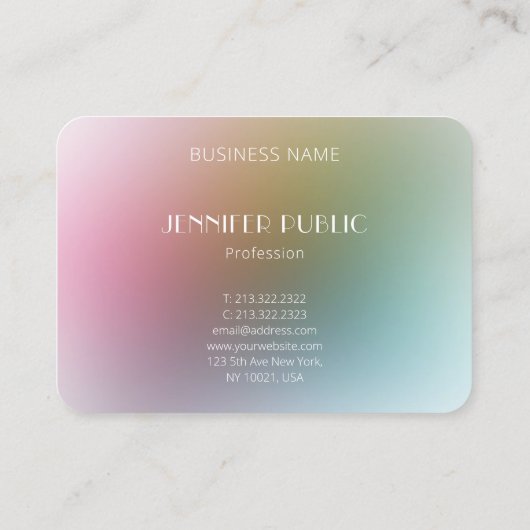 Colorful Sjabloon Luxury Modern Elegant Monogram Visitekaartje (Achterkant)