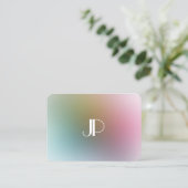 Colorful Sjabloon Luxury Modern Elegant Monogram Visitekaartje (Staand voorkant)