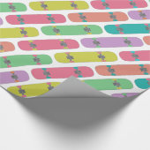 Colorful Skateboard Patroon  Cadeaupapier (Hoek)