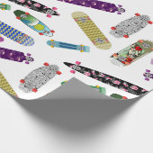 Colorful Skateboard Patroon Cadeaupapier (Hoek)