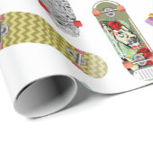 Colorful Skateboard Patroon Cadeaupapier (Rol Hoek)
