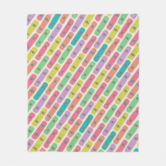 Colorful Skateboard Patroon Fleece Deken (Voorkant)