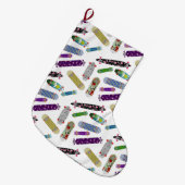 Colorful Skateboard Patroon Grote Kerstsok (Voorkant (Hangend))