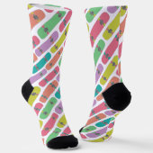 Colorful Skateboard Patroon Sokken (Gebogen)