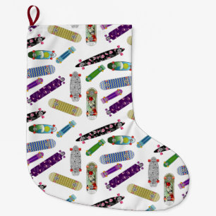 Colorful Skateboard Pattern Grote Kerstsok