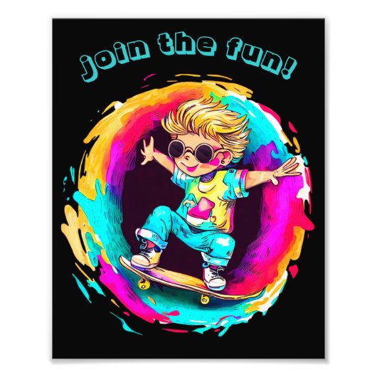 COLORFUL SKATER FUN! FOTO AFDRUK (Voorkant)