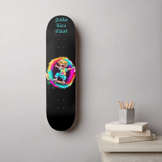 COLORFUL SKATER FUN! PERSOONLIJK SKATEBOARD (Muurkunst)