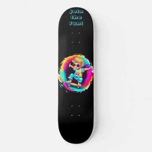 COLORFUL SKATER FUN! PERSOONLIJK SKATEBOARD (Voorkant)
