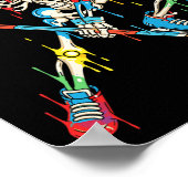 Colorful Skeleton Hockey Ice Cream Drip Player  Poster (Hoek)