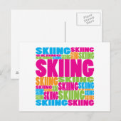 Colorful Skiing Briefkaart (Voorkant / Achterkant)