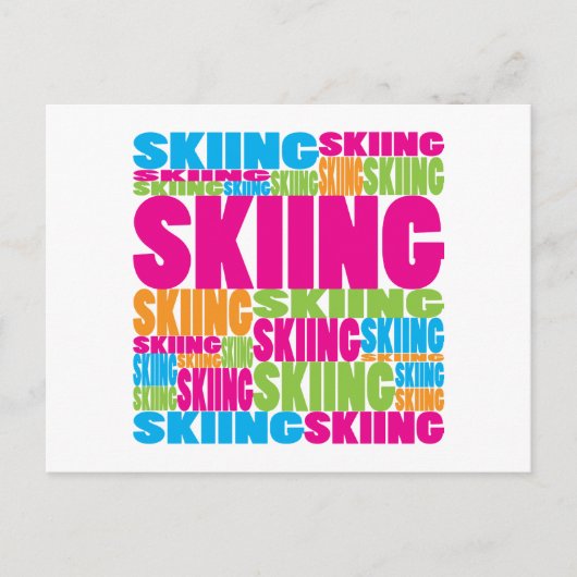 Colorful Skiing Briefkaart (Voorkant)