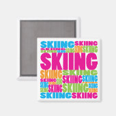 Colorful Skiing Magneet (Voorkant / Achterkant)