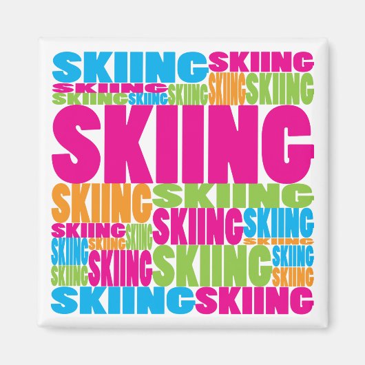 Colorful Skiing Magneet (Voorkant)