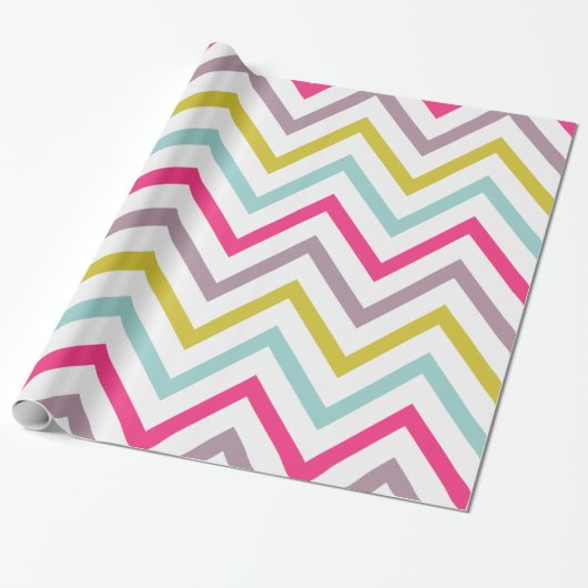 Colorful Skinny Chevron Pattern-pakpapier Cadeaupapier (Uitgerold)
