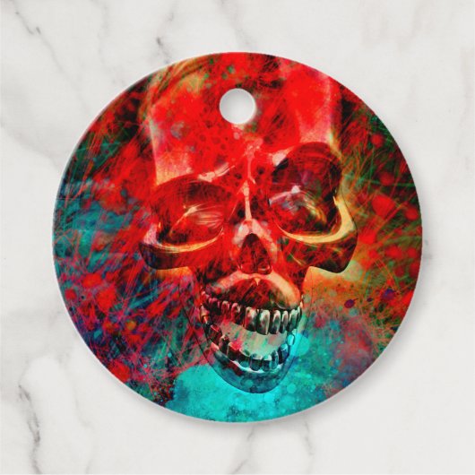 Colorful skull bedankjes labels (Voorkant)
