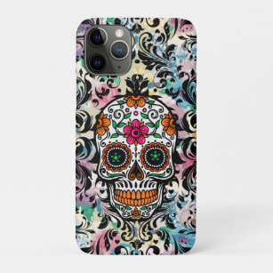 Colorful Skull & Black Swirls Case-Mate iPhone Case