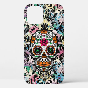 Colorful Skull & Black Swirls Case-Mate iPhone Case