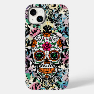 Colorful Skull & Black Swirls Case-Mate iPhone 14 Plus Hoesje