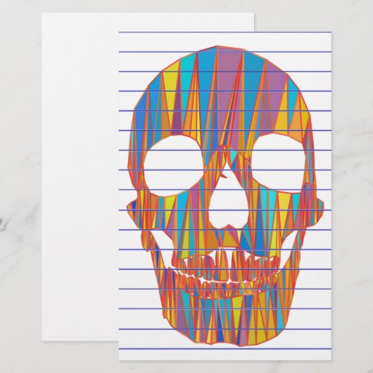 Colorful Skull Briefpapier (Voorkant / Achterkant)