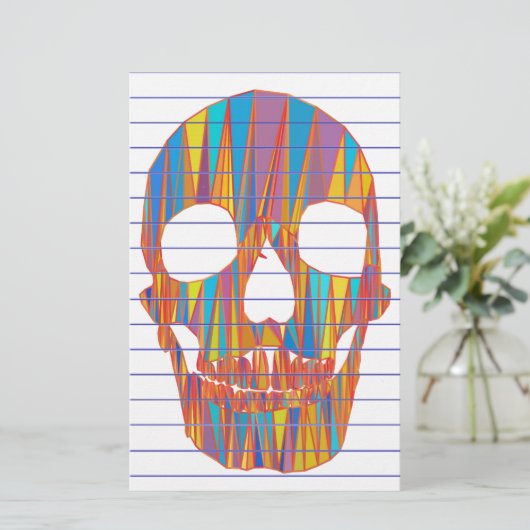 Colorful Skull Briefpapier (Staand voorkant)