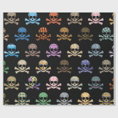 Colorful Skull & Crossbones Cadeaupapier (Vlak)