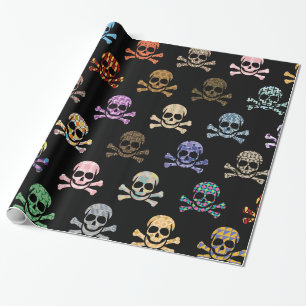 Colorful Skull & Crossbones Cadeaupapier