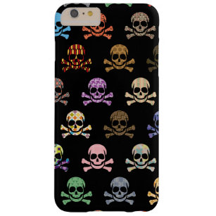 Colorful Skull & Crossbones Barely There iPhone 6 Plus Hoesje