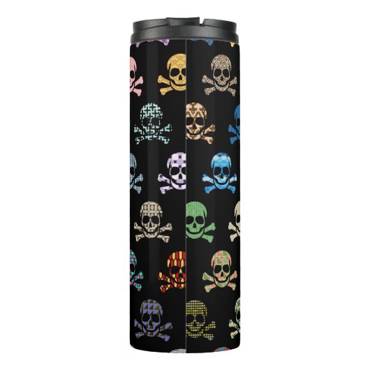 Colorful Skull & Crossbones Thermosbeker (Achterkant)
