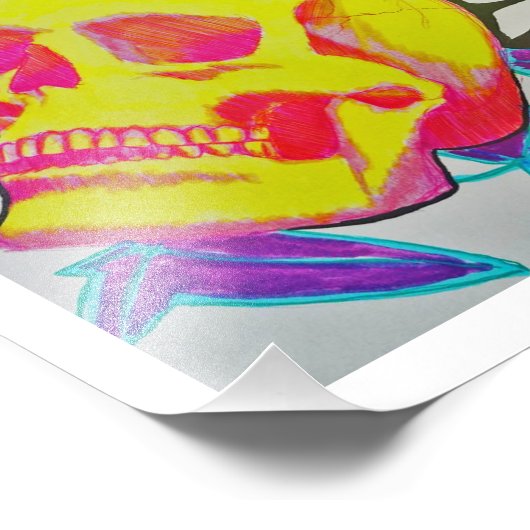 Colorful Skull Foto Afdruk (Hoek)