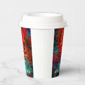 Colorful skull. Freaky Drink Papieren Bekers (Rechts)