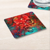 Colorful skull kartonnen onderzetters (Schuin)