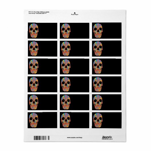 Colorful Skull-label Etiket (Full Sheet)
