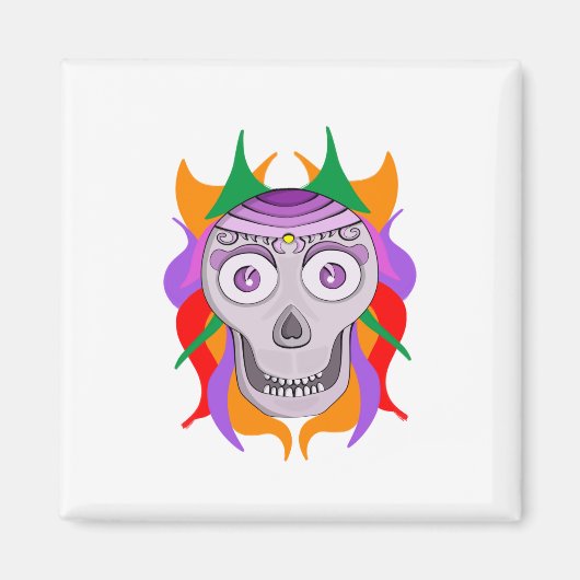 Colorful Skull Magneet (Voorkant)
