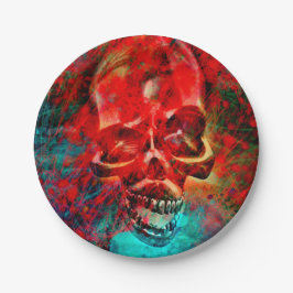 Colorful skull  papieren bordje