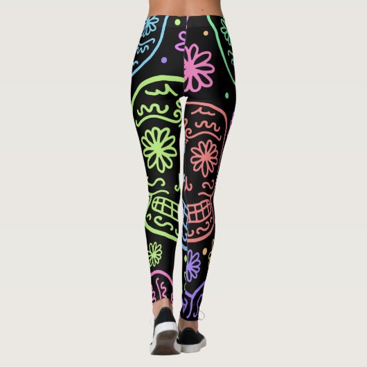 Colorful Skull Patroon Leggings (Achterkant)