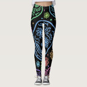 Colorful Skull Patroon Leggings (Voorkant)
