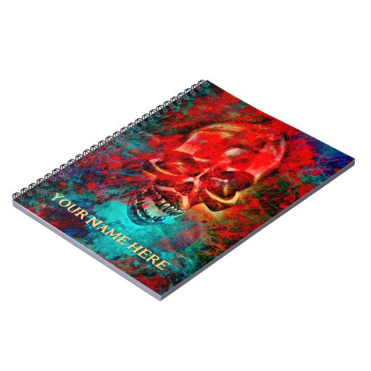 Colorful skull. Personalized Notitieboek (Linkerzijde)
