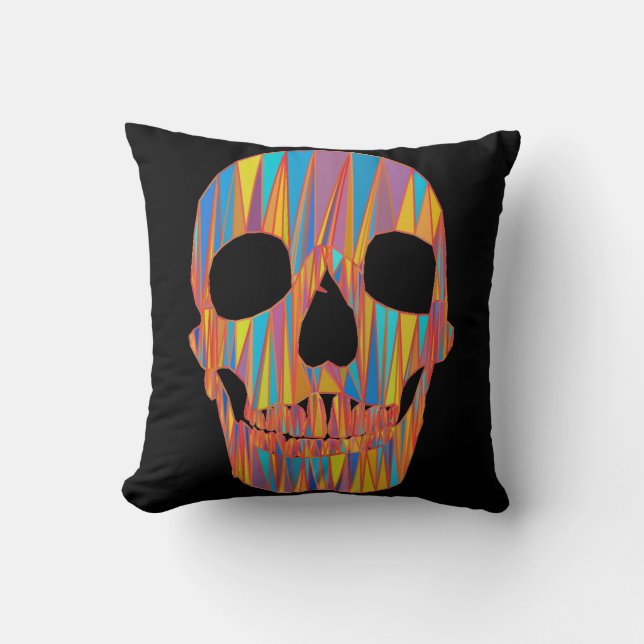 Colorful Skull Pillow Kussen (Voorkant)