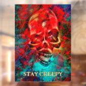 Colorful skull. Stay Creepy Raamsticker (Vel 2)