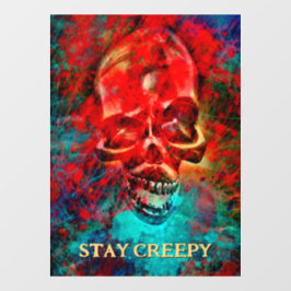 Colorful skull. Stay Creepy Raamsticker