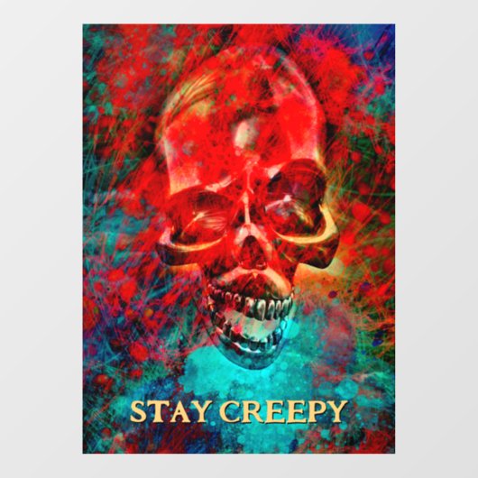 Colorful skull. Stay Creepy Raamsticker (Vel)